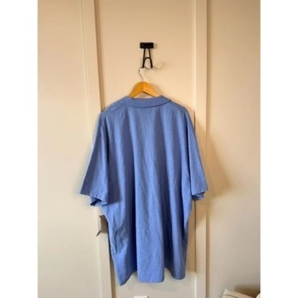 Johnny Bigg Mens Blue V-Neck Short Sleeve Polo Shirt USA 5XL New With Tags
